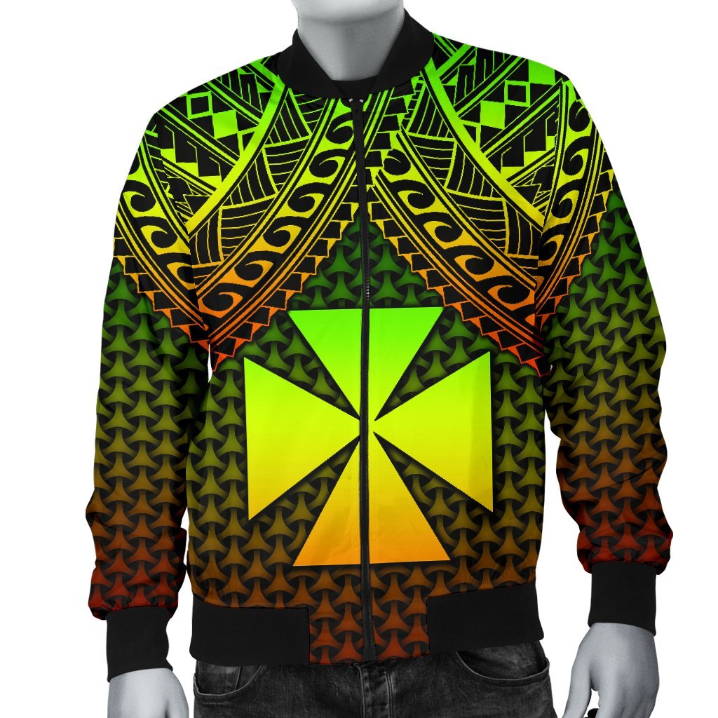 Polynesian Wallis and Futuna Personalised Men's Bomber Jacket - Reggae Vintage Polynesian Patterns - Polynesian Pride