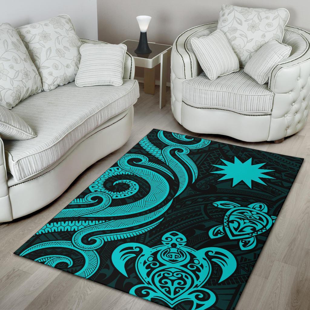 Nauru Area Rug - Turquoise Tentacle Turtle - Polynesian Pride