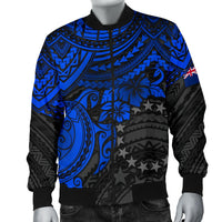 Cook Islands Polynesian Bomber Jacket (Men) - Blue Turtle - Polynesian Pride