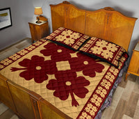 Hawaiian Quilt Pattern Petal Heart Quilt Bed Set - Polynesian Pride