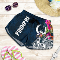 Pohnpei Women's Shorts - Pohnpei Summer Vibes Women Blue - Polynesian Pride