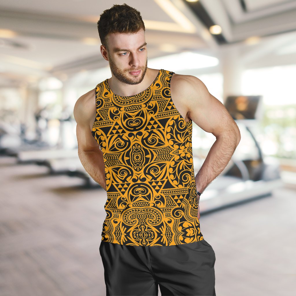 Polynesian Men's Tank Top Yellow Black - Polynesian Pride