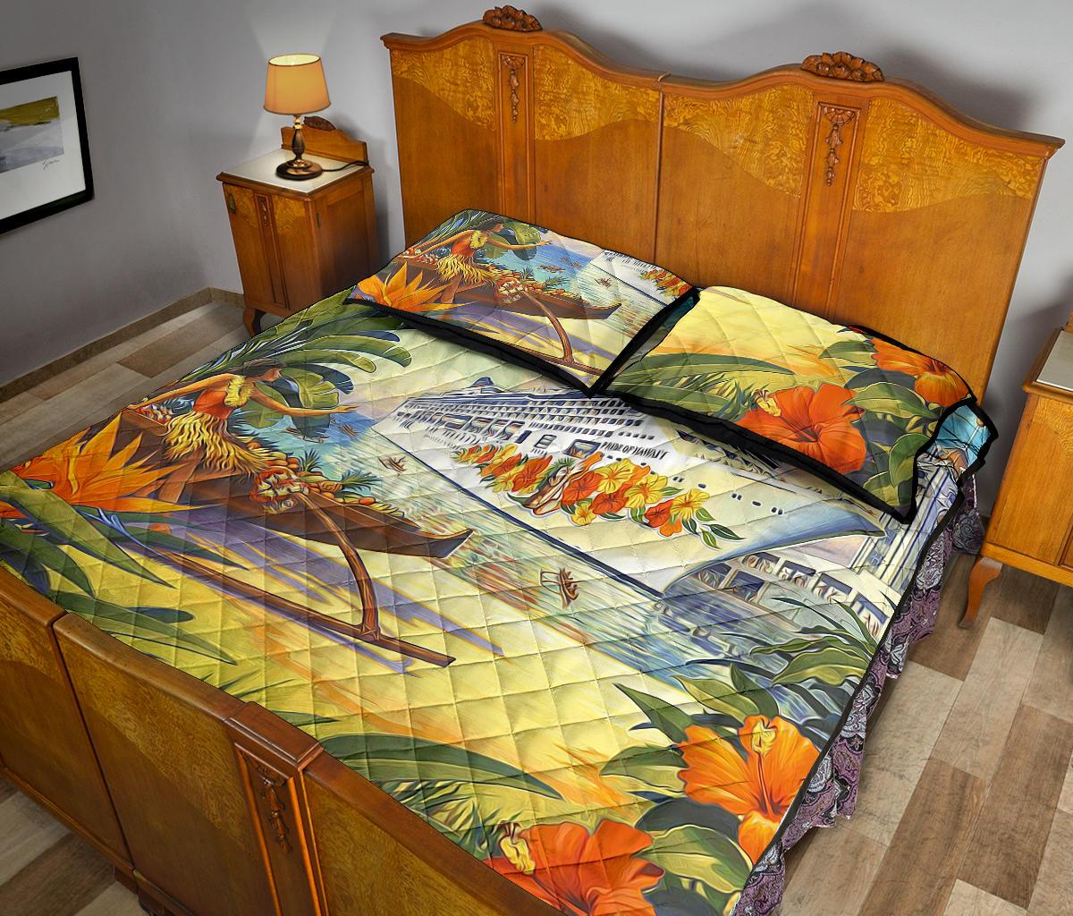 Vintage Hawaii Quilt Bed Set - Polynesian Pride