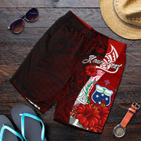 Samoa Polynesian Custom Personalised Men's Shorts - Coat Of Arm With Hibiscus - Polynesian Pride