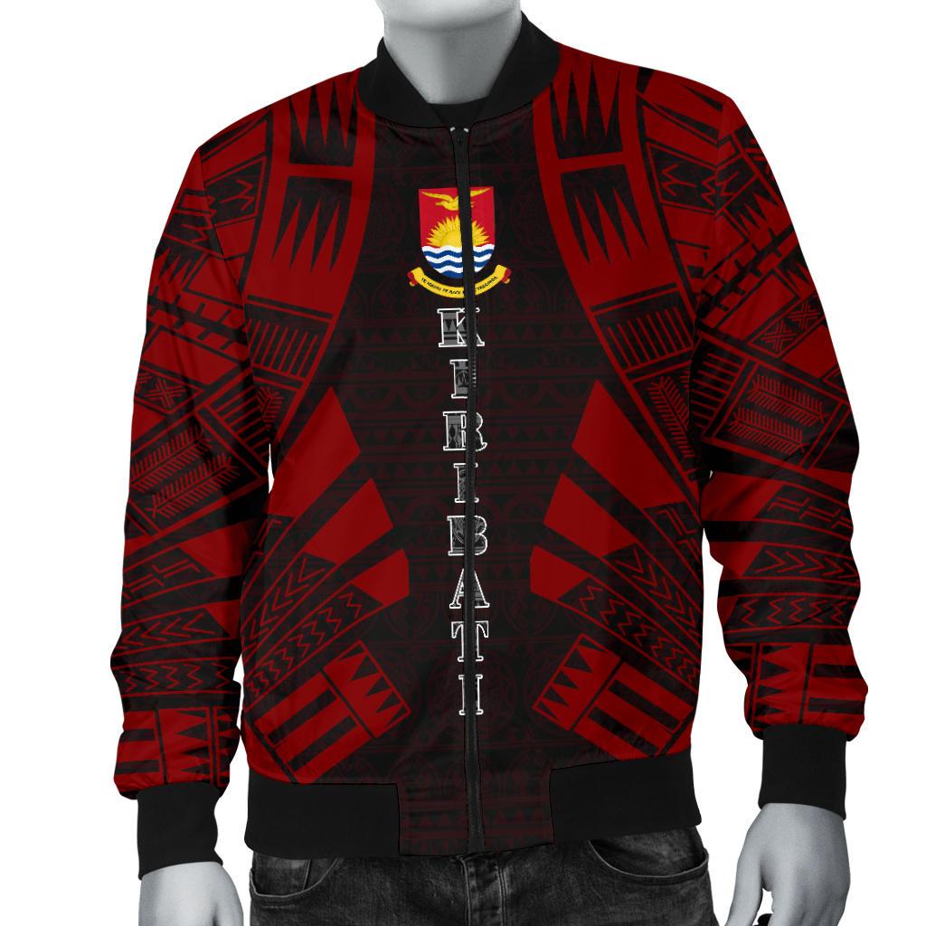 Kiribati Men Bomber Jackets - Polynesian Tattoo Red - Polynesian Pride