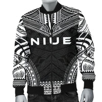 Niue Polynesian Chief Men's Bomber Jacket - Black Version - Polynesian Pride