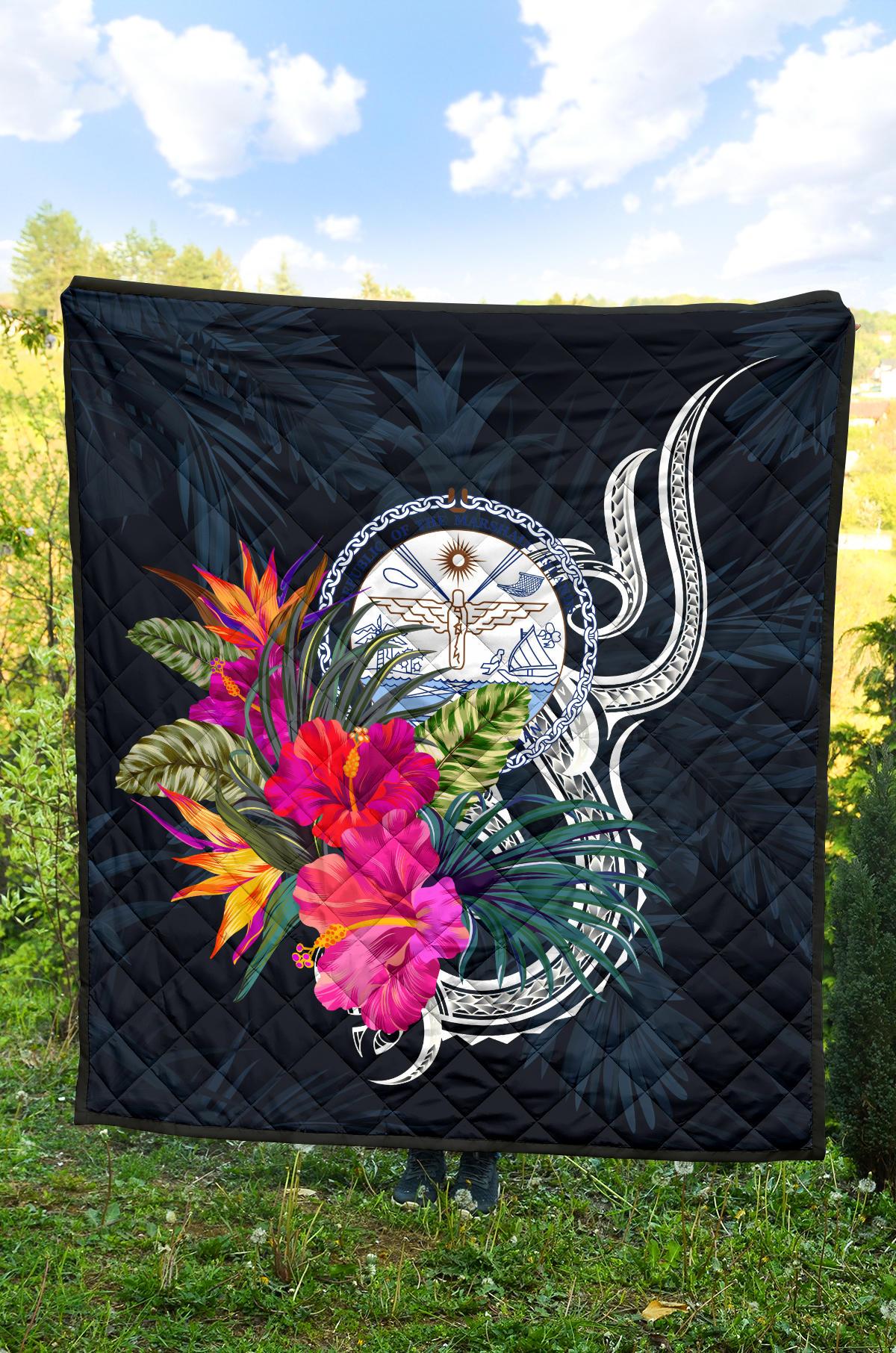 Marshall Islands Polynesian Premium Quilt - Tropical Flower - Polynesian Pride