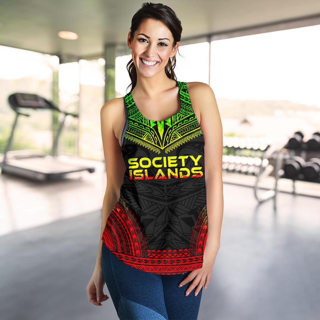 Society Islands Women's Racerback Tank - Polynesian Chief Reggae Version - Polynesian Pride