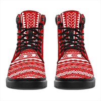 Tonga Leather Boots - Polynesian Flag Chief Version - Polynesian Pride