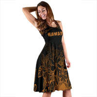 Hawaii Midi Dress - Polynesia Turtle Fog - Polynesian Pride