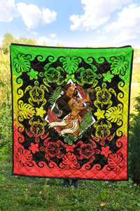 Hawaii Polynesian Premium Quilt - Hawaiian Dancing Girl Reggae - Polynesian Pride