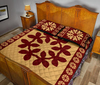 Hawaiian Quilt Pattern Plumeria Dreamcatcher Quilt Bed Set - Polynesian Pride