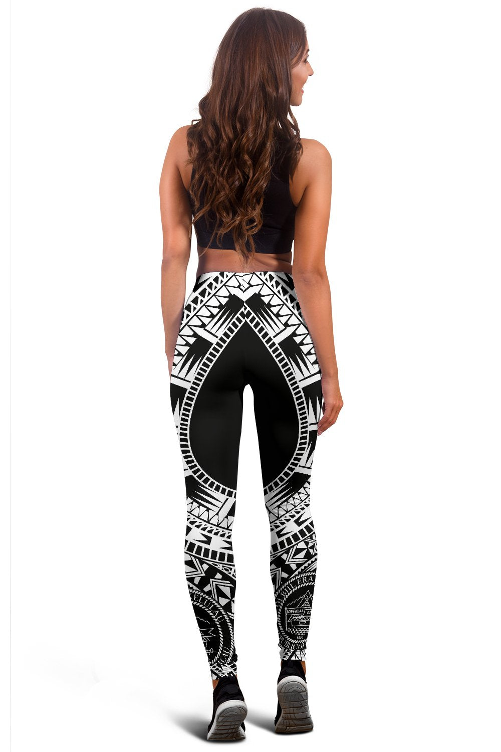 Palau Women Leggings Polynesian Pattern Black - Polynesian Pride