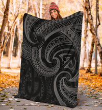 New Zealand Maori Mangopare Premium Blanket Polynesian - Black - Polynesian Pride