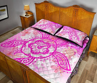 Hawaii Turtle Hibiscus Quilt Bed Set - Dreamy Style - AH - Polynesian Pride