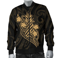Polynesian Men's Bomber Jacket - Gold Pineapple - Polynesian Pride