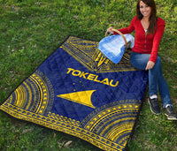 Tokelau Premium Quilt - Tokelau Flag Polynesian Chief BLue Version - Polynesian Pride