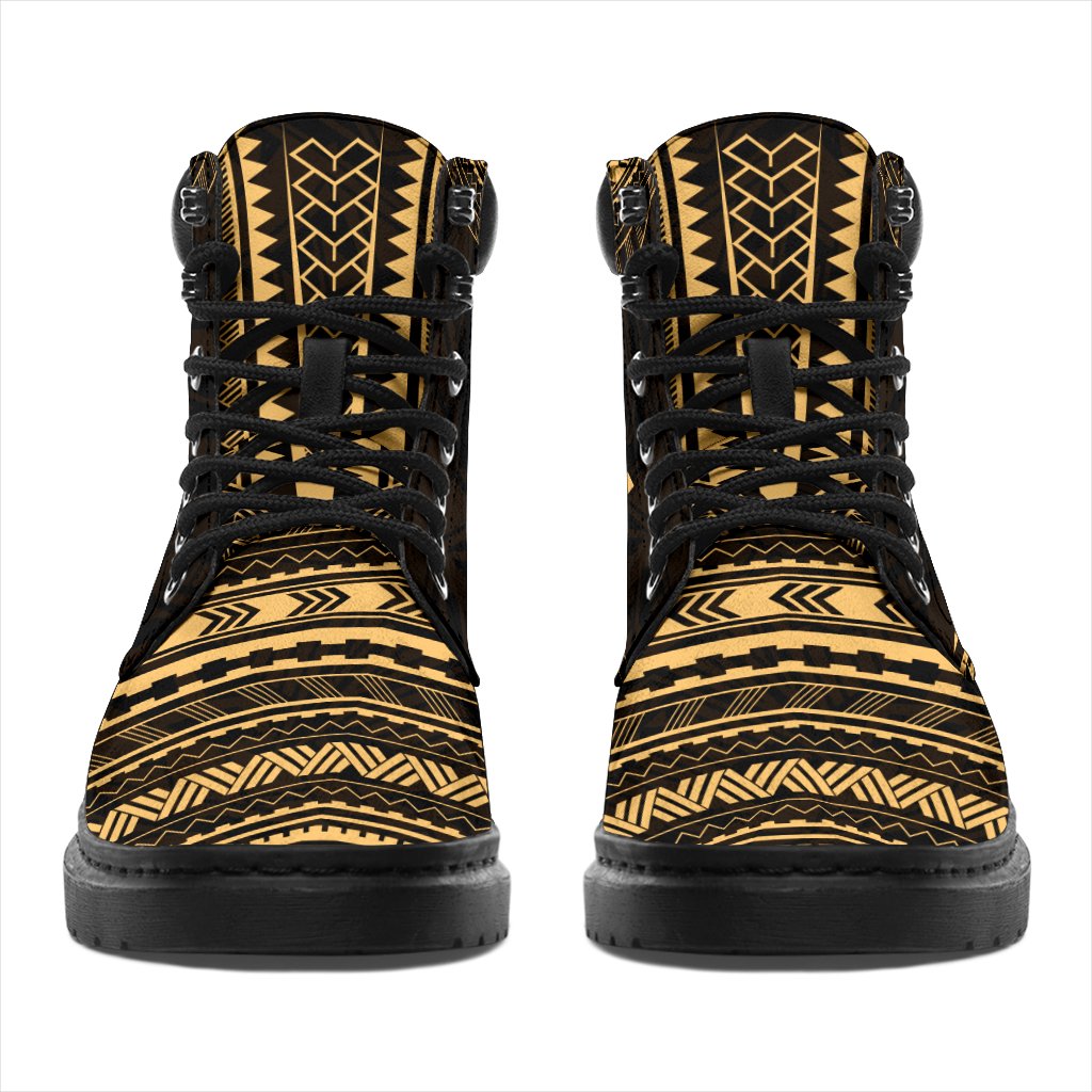 Palau Leather Boots - Polynesian Gold Chief Version - Polynesian Pride