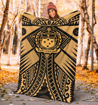 Samoa Polynesian Premium Blanket - Samoa Gold Seal with Polynesian Tattoo - Polynesian Pride