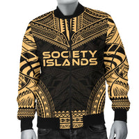 Society Islands Polynesian Chief Men's Bomber Jacket - Gold Version - Polynesian Pride