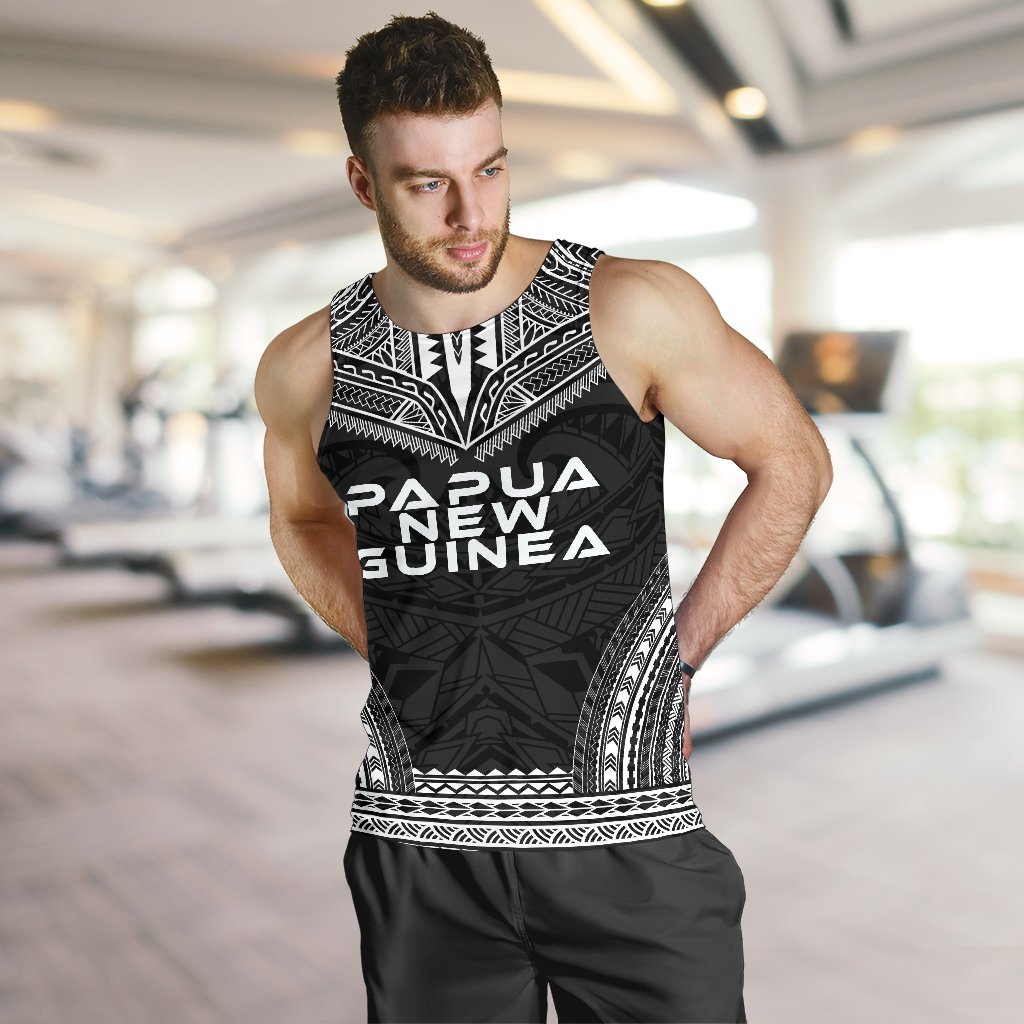 Papua New Guinea Men's Tank Top - Polynesian Chief Black Version - Polynesian Pride
