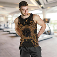 Northern Mariana Islands Polynesian Men Tank Top Map Gold - Polynesian Pride