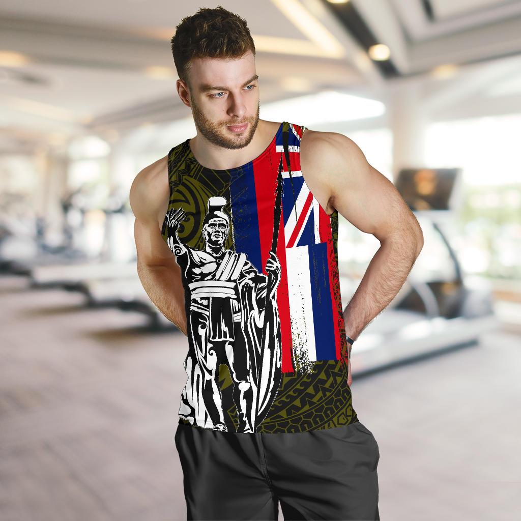 Hawaii King Flag Polynesian Men's Tank Top - Yellow - Polynesian Pride