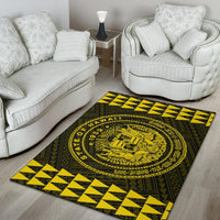 Kakau Seal Of Hawaii Polynesian - Yellow Rug - Polynesian Pride