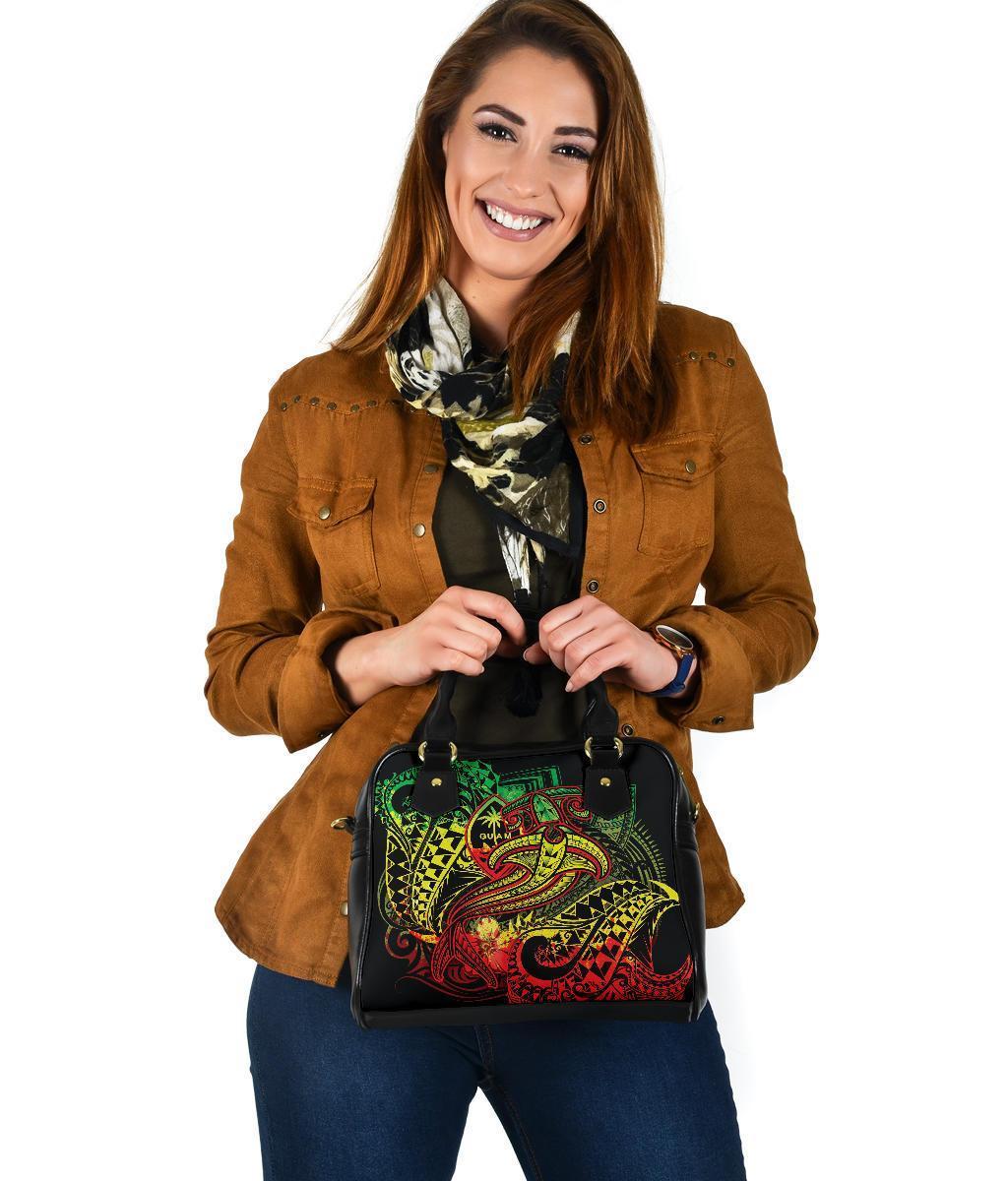 Guam Polynesian Shoulder Hanbag - Reggae Shark Polynesian Tattoo - Polynesian Pride