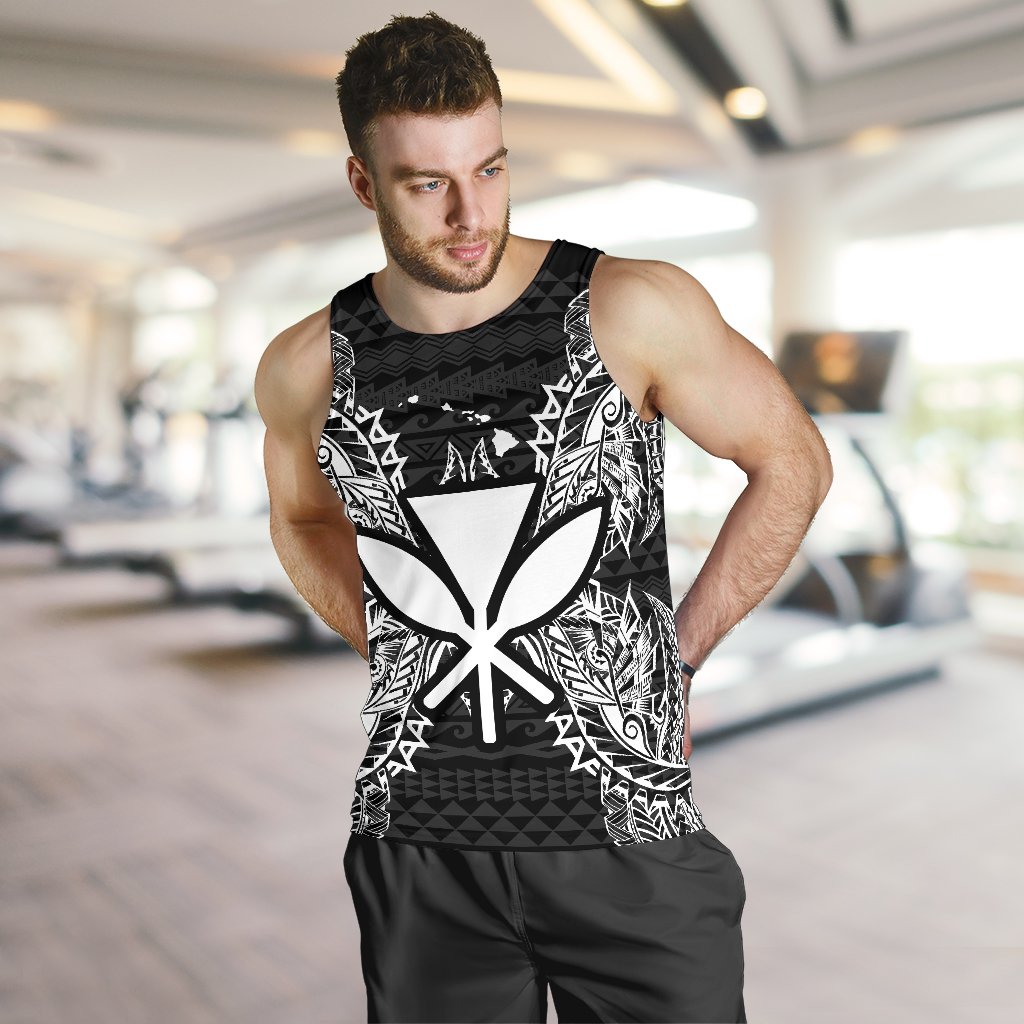 Hawaii Polynesian Men Tank Top Map Black - Polynesian Pride