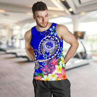 FSM Men's Tank Top - Turtle Plumeria (Blue) - Polynesian Pride
