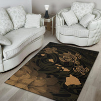 Hawaii Turtle Hibiscus Map Polynesian Area Rug AH - Polynesian Pride