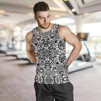 Polynesian Tribal Men's Tank Top Black White - Polynesian Pride