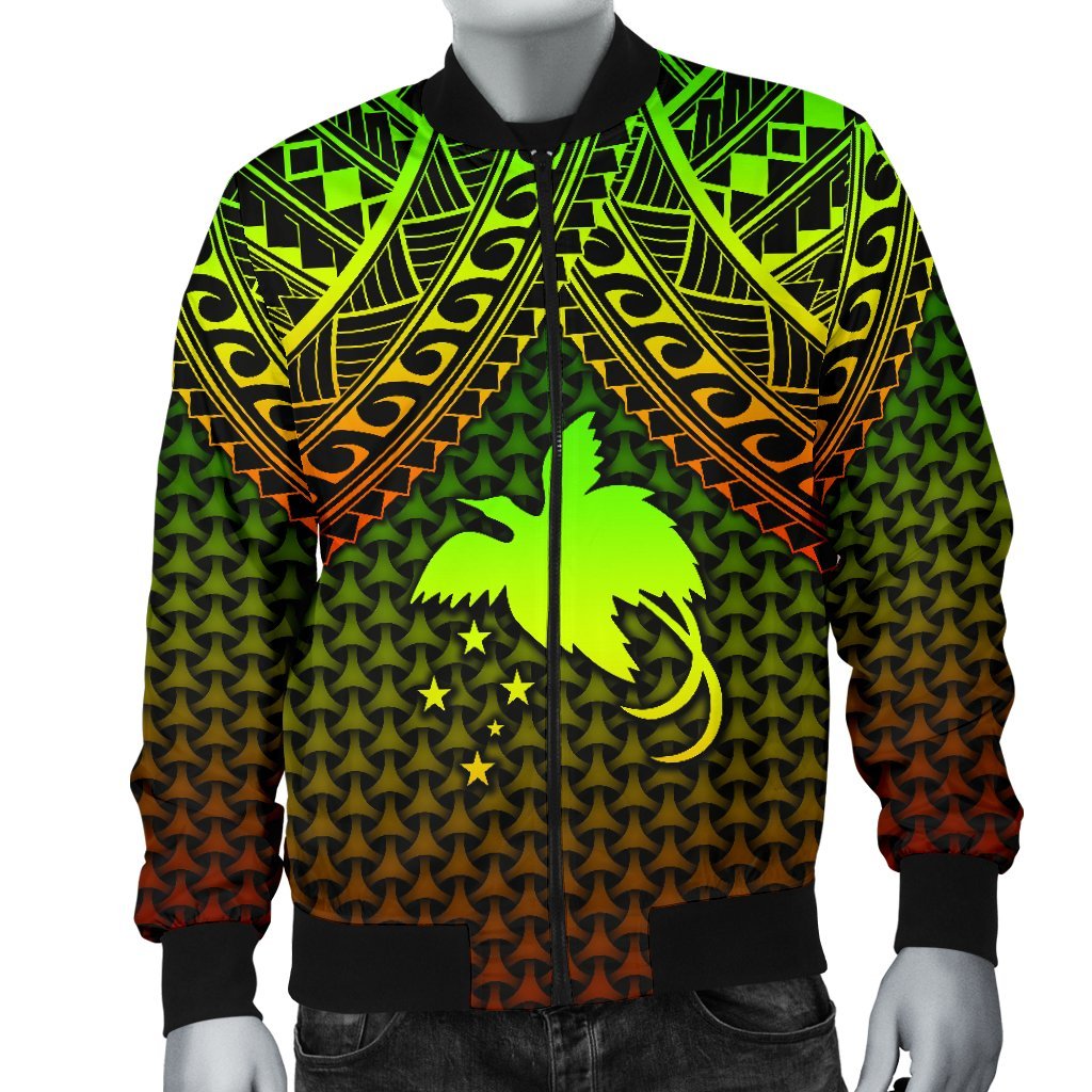 Polynesian Papua New Guinea Men's Bomber Jacket - Reggae Vintage Polynesian Patterns - Polynesian Pride