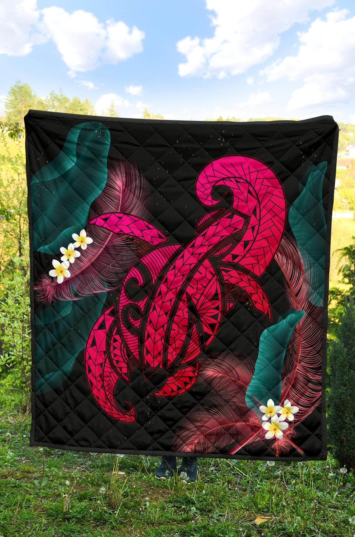 Hawaii Turtle Polynesian Tropical Premium Quilt - Ghia Style Pink - Polynesian Pride