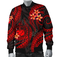 Samoa Polynesian Men Bomber Jacket - Red Plumeria - Polynesian Pride
