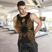 Nauru Polynesian Men Tank Top Map Gold - Polynesian Pride