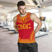 Papua New Guinea Men's Tank Top - Polynesian Chief Flag Version - Polynesian Pride