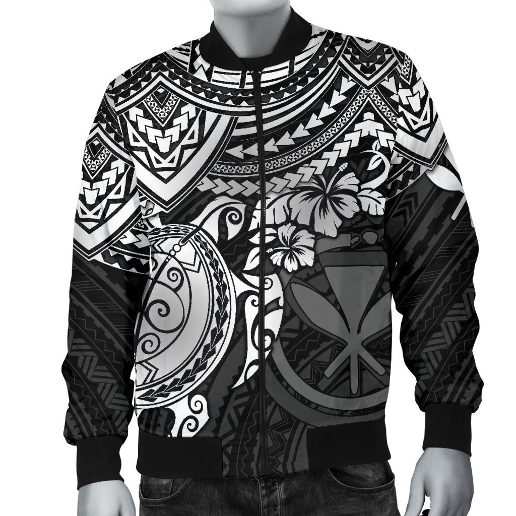 Polynesian Hawaii Bomber Jacket (Men) - White Turtle - Polynesian Pride