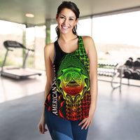 American Samoa Women's Racerback Tank - AS Seal Rocket Style (Reggae) - Polynesian Pride