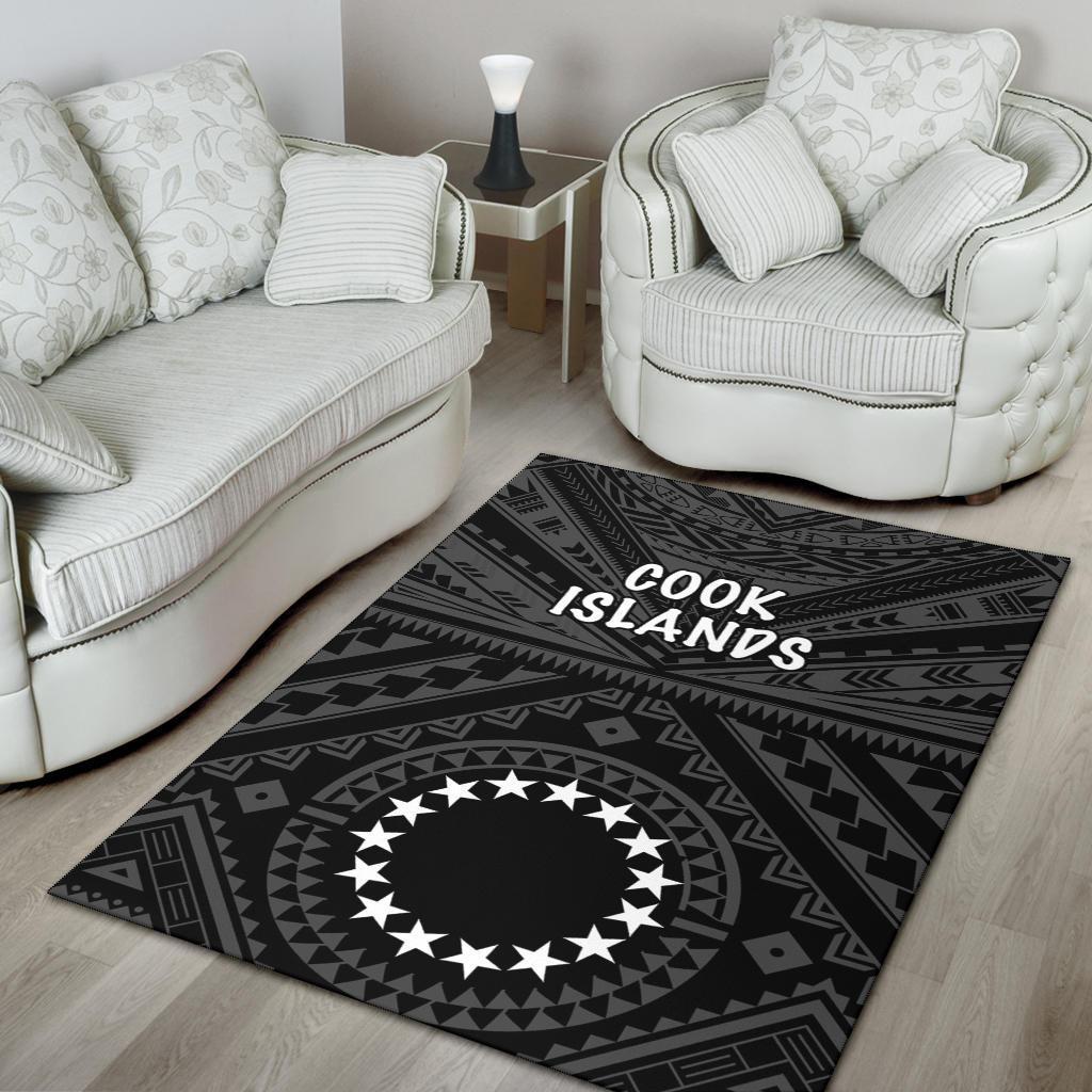Cook Island Area Rug - Seal With Polynesian Tattoo Style ( Black) - Polynesian Pride
