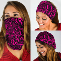 Polynesian Plumeria Tattoo Pink Unisex Bandana - Polynesian Pride