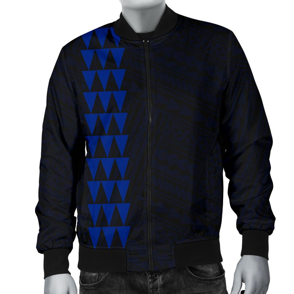 Hawaii Kakau Polynesian Anchor Personalized Men's Bomber Jacket - Blue - Polynesian Pride