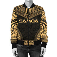 Samoa Polynesian Chief Women'S Bomber Jacket - Gold Version - Polynesian Pride