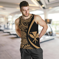 Kanaka Hawaii Map Gold Polynesian Men's Tank Top - Circle Style - Polynesian Pride
