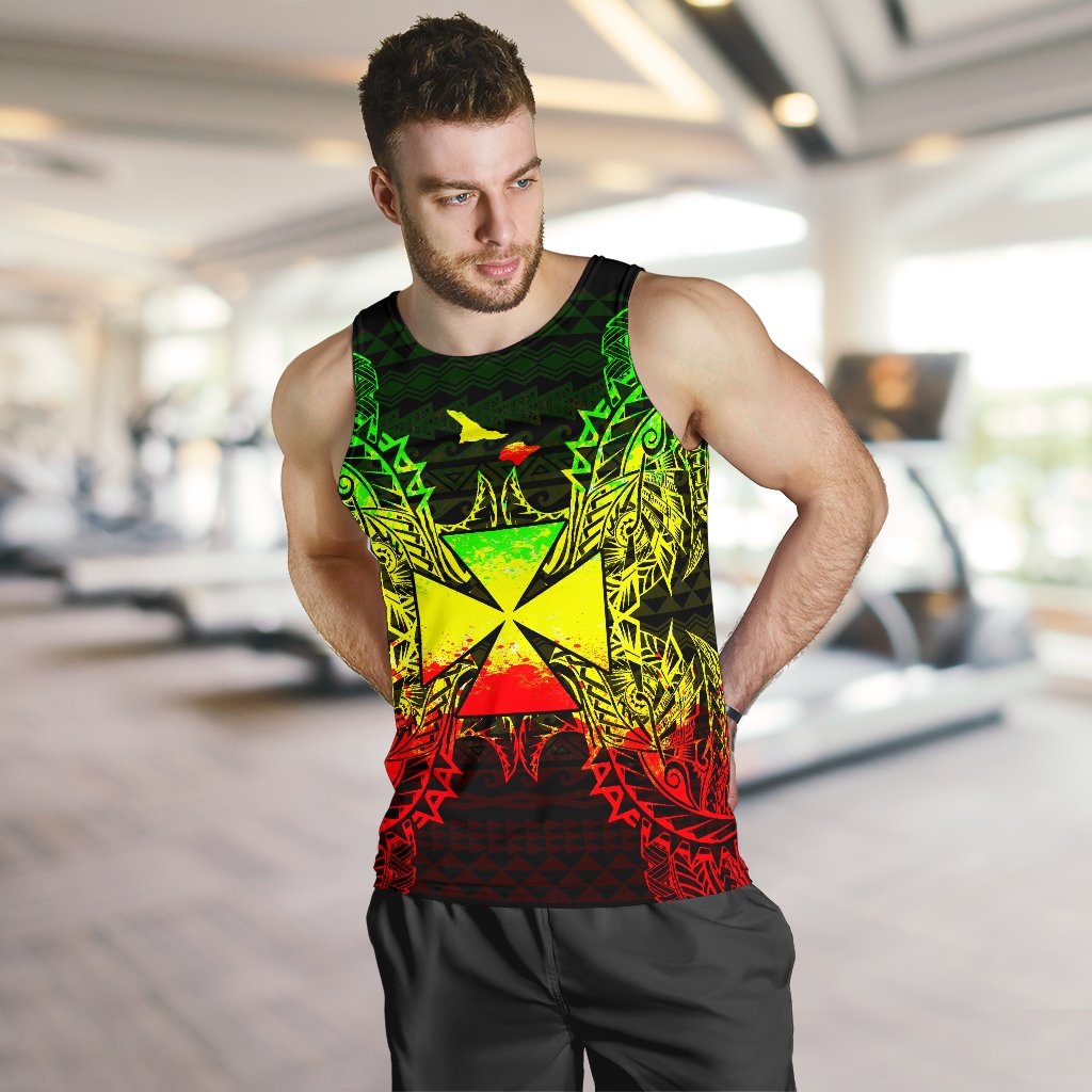 Wallis And Futuna Polynesian Men Tank Top Map Reggae - Polynesian Pride