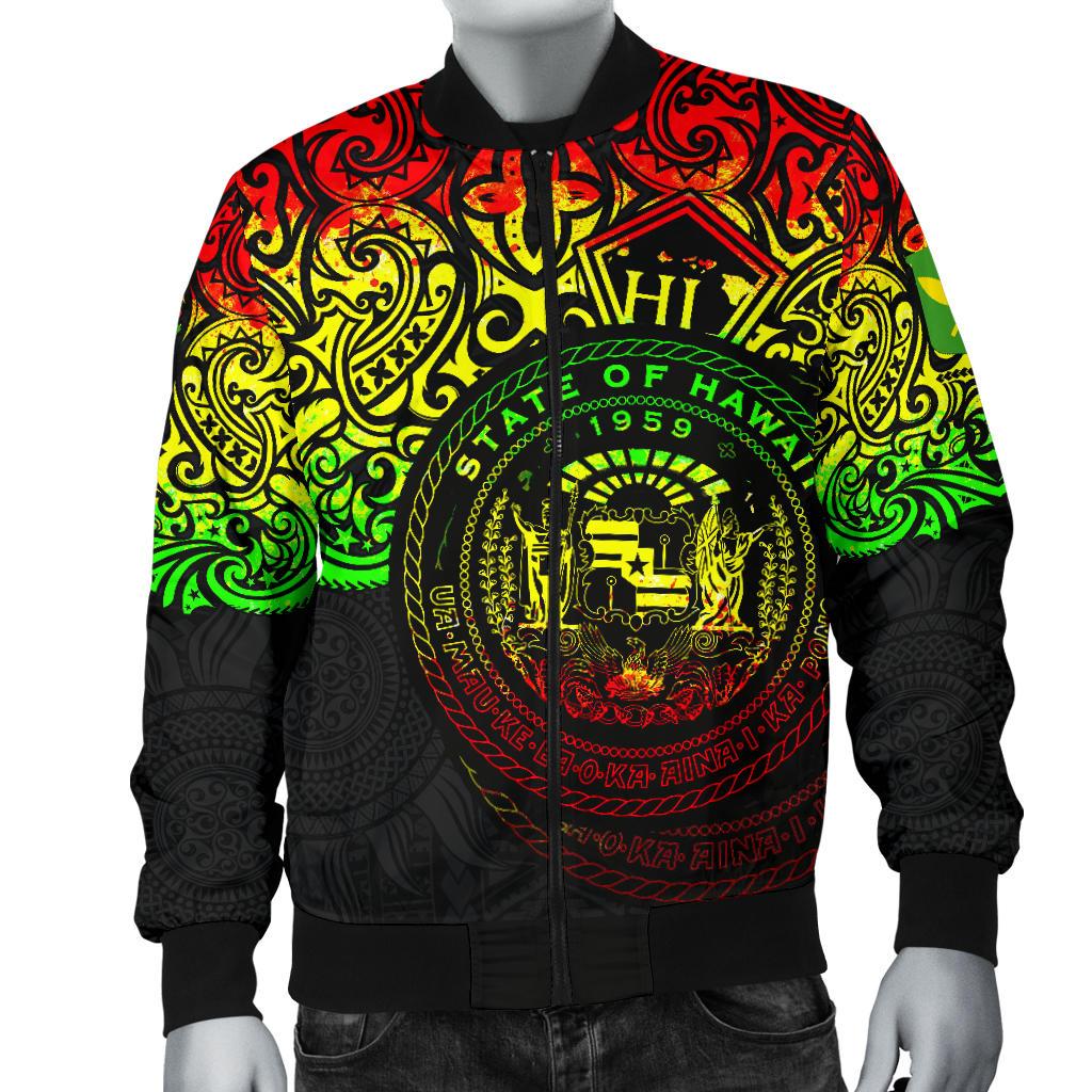 Polynesian Hawaii Bomber Jacket (Men) - Pride of Hawaii (Reggae) - Polynesian Pride