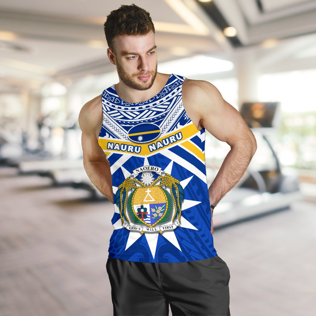 Nauru Rugby Men Tank Top Symbol Star Polynesian - Polynesian Pride