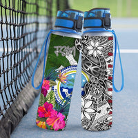 Federated States of Micronesia Hydro Tracking Bottle White - Turtle Plumeria Banana Leaf - Polynesian Pride