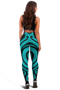 Papua New Guinea Women's Leggings - Turquoise Tentacle Turtle - Polynesian Pride
